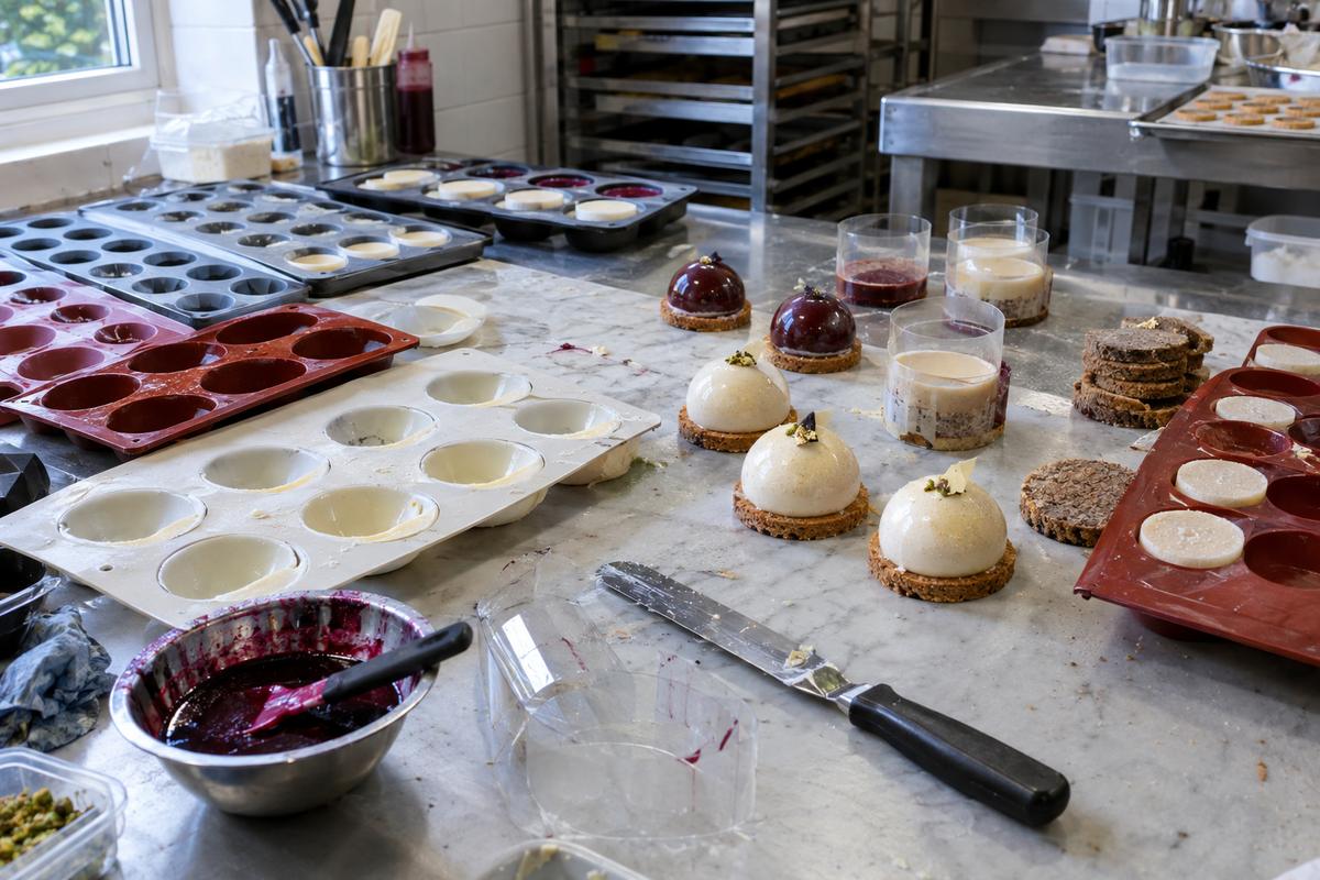 Custom silicone moulds for entremets, inserts and dessert bases