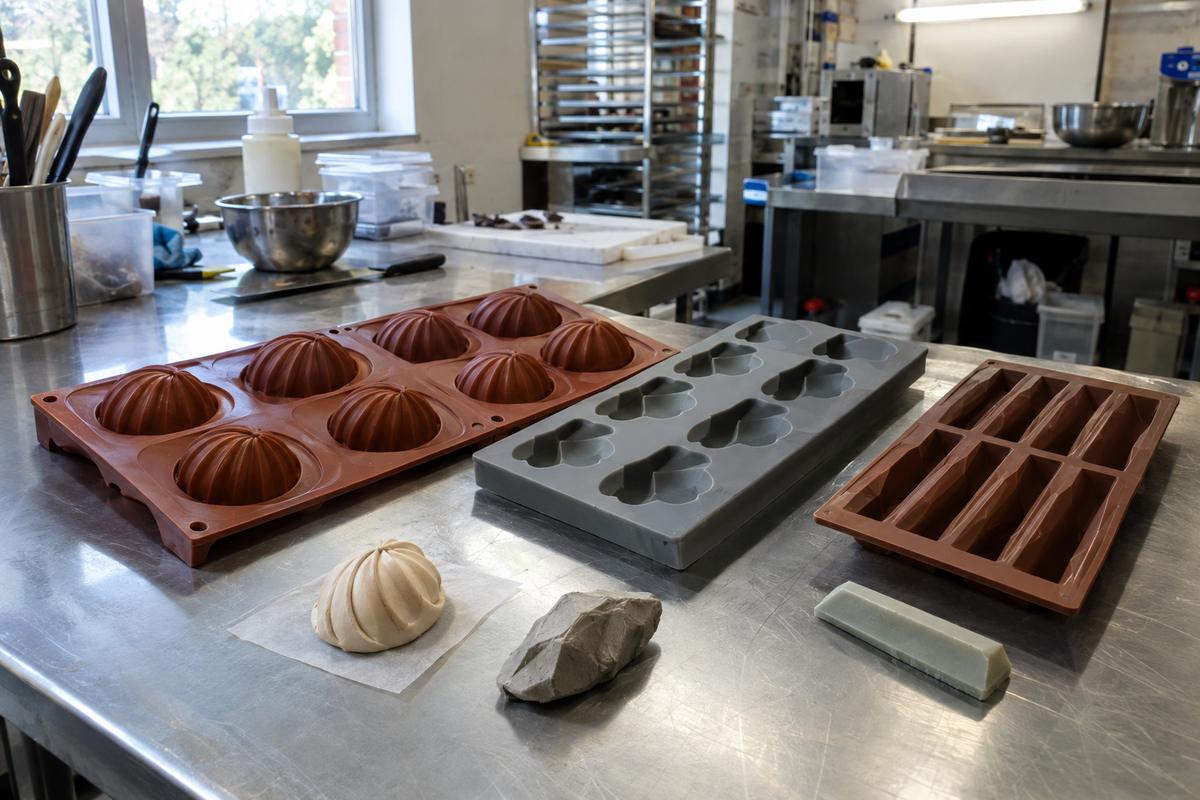 Custom silicone mould cavities developed from different original shape ideas