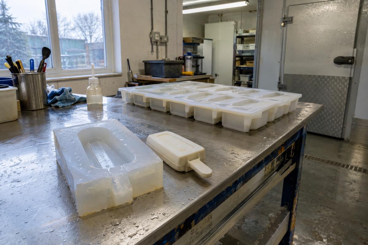 Single proof cavity for ice-cream mould beside its master form