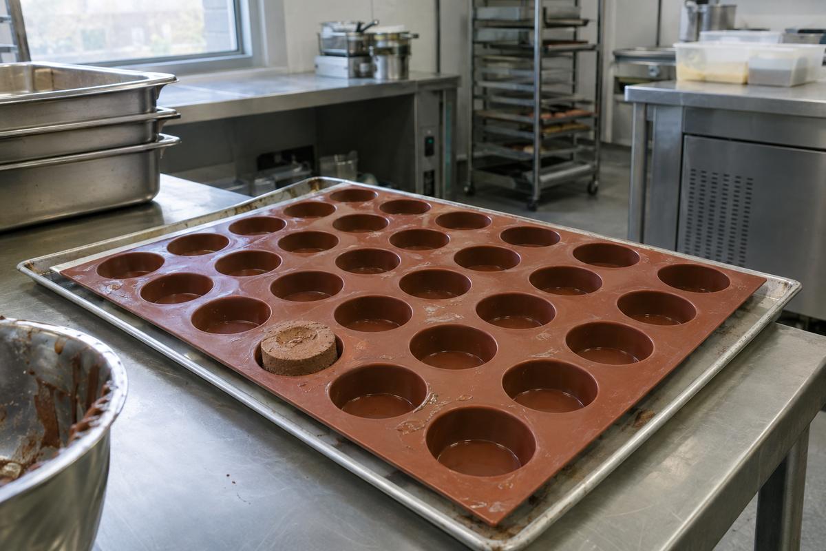 Multi-cavity silicone dessert tray for consistent portion control
