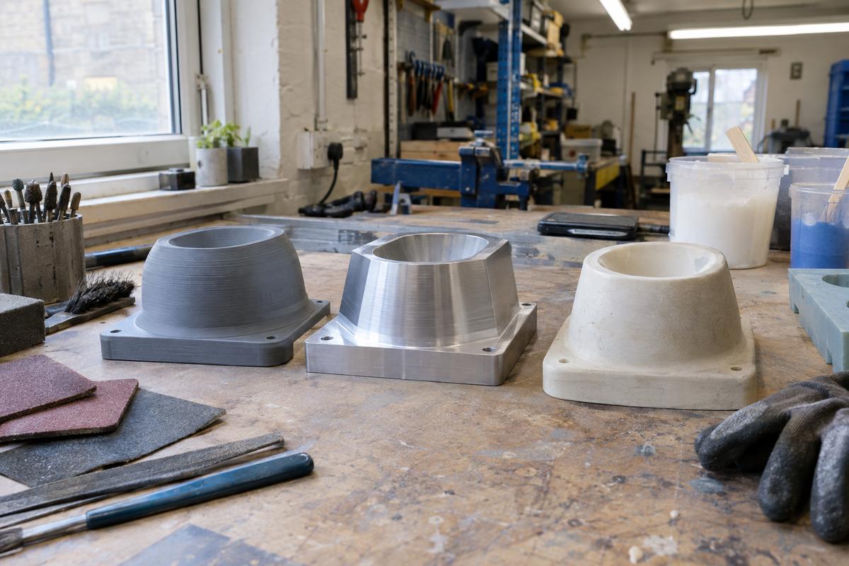 Printed, machined and hand-finished masters prepared for food mould casting