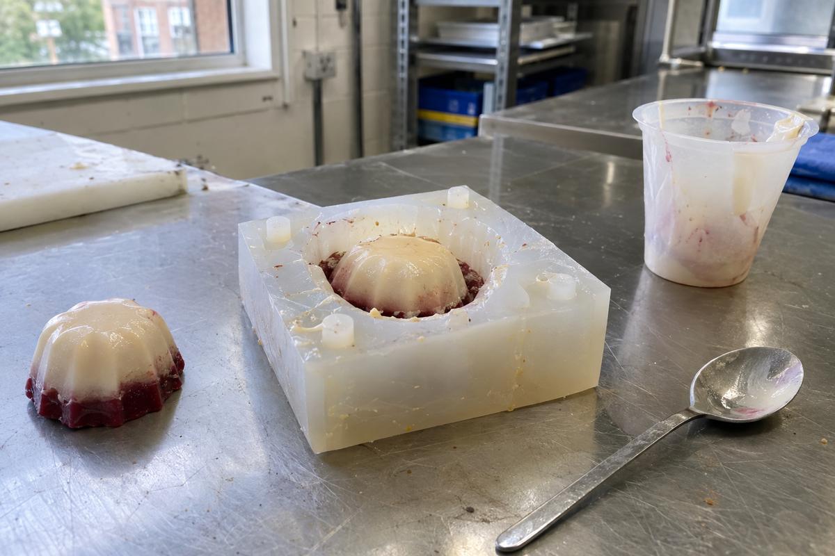 Single prototype silicone cavity used to test fill and release