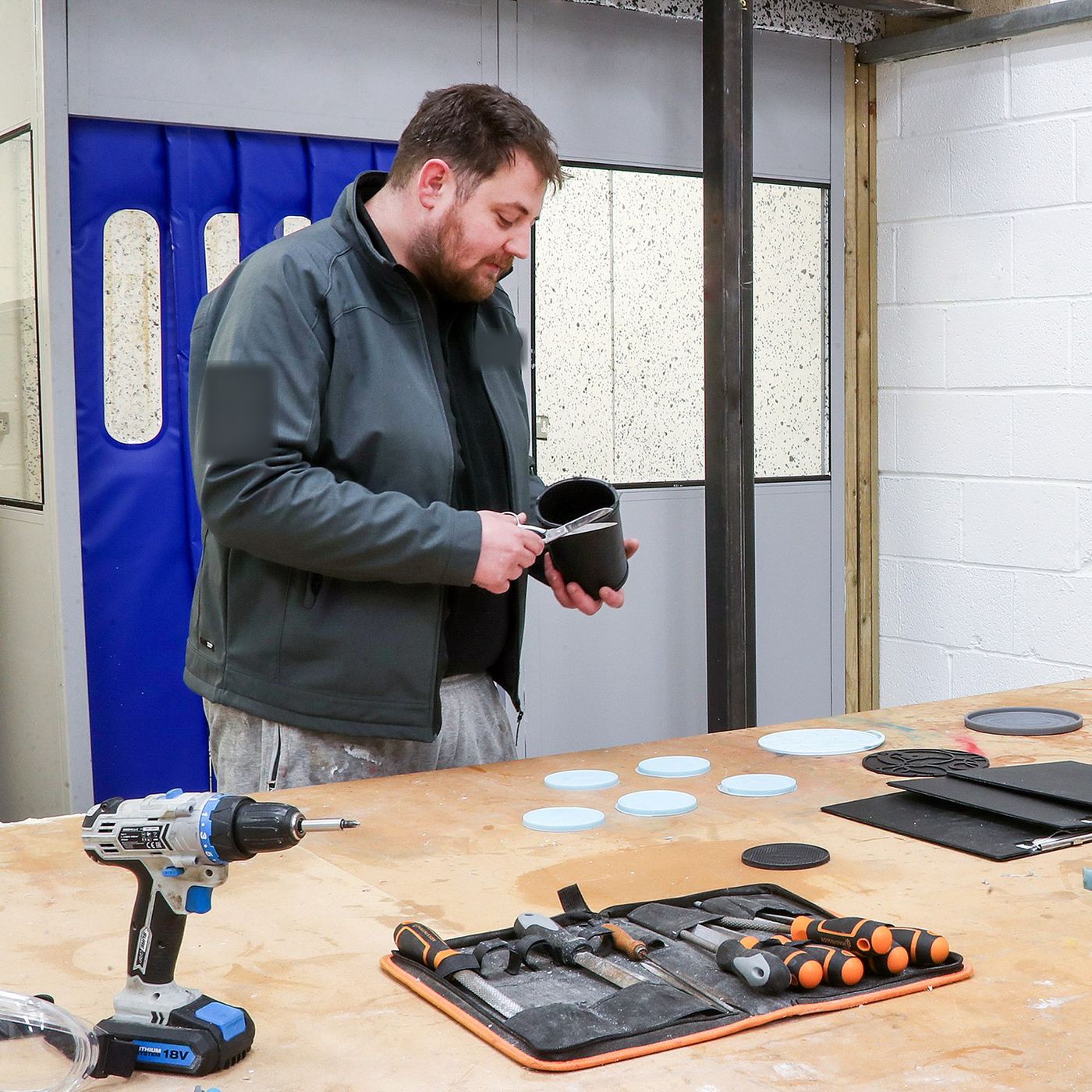 Assembly bench in the TCI workshop.