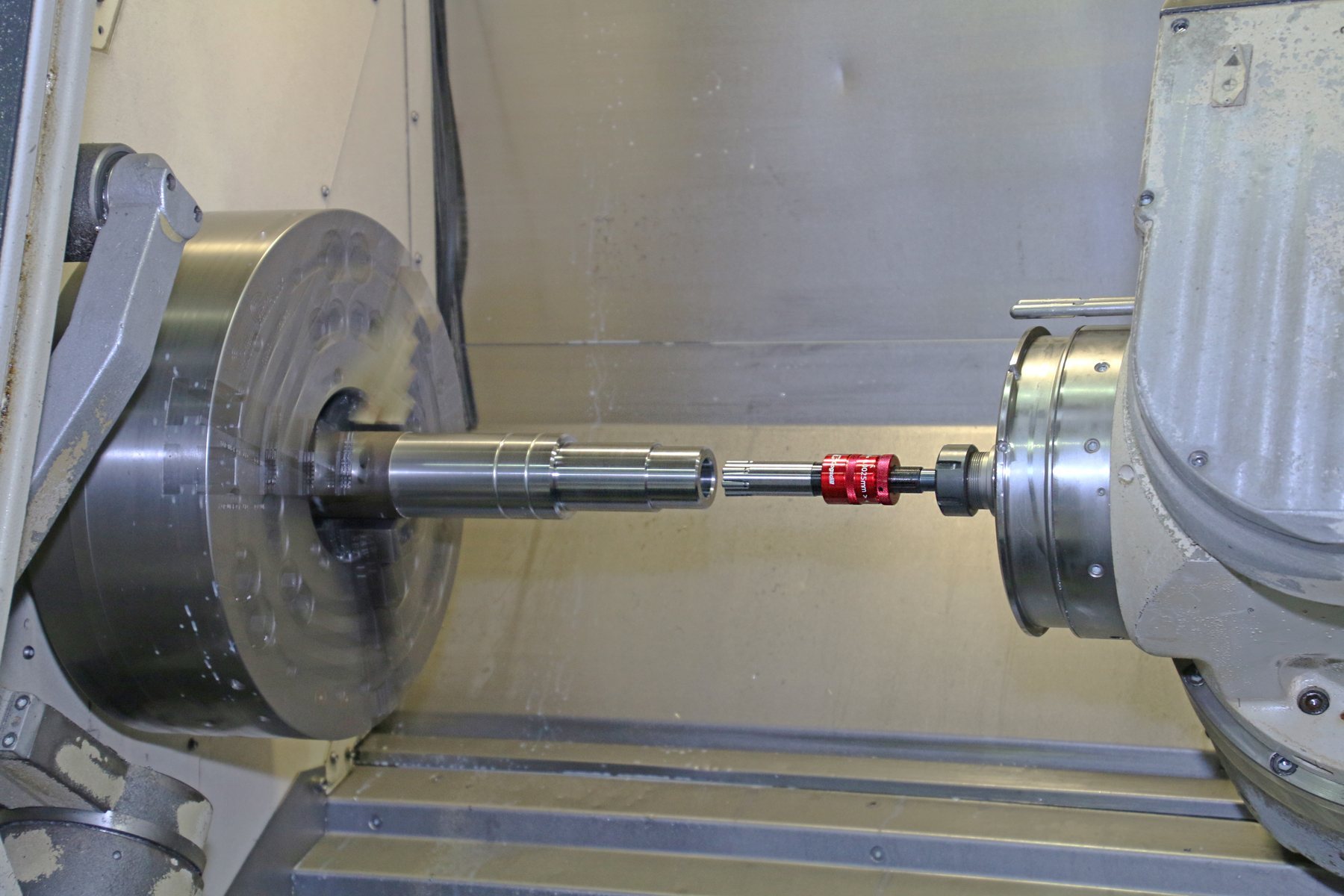 Finishing a bore on a CNC lathe.